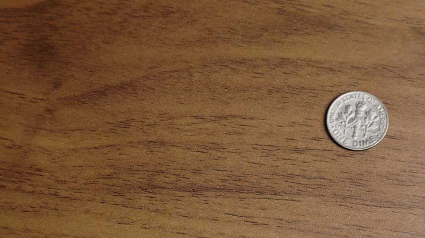 One Dime US Dollar Coin. Close up of USA, American currency. Back side of the One Dime US Dollar Coin