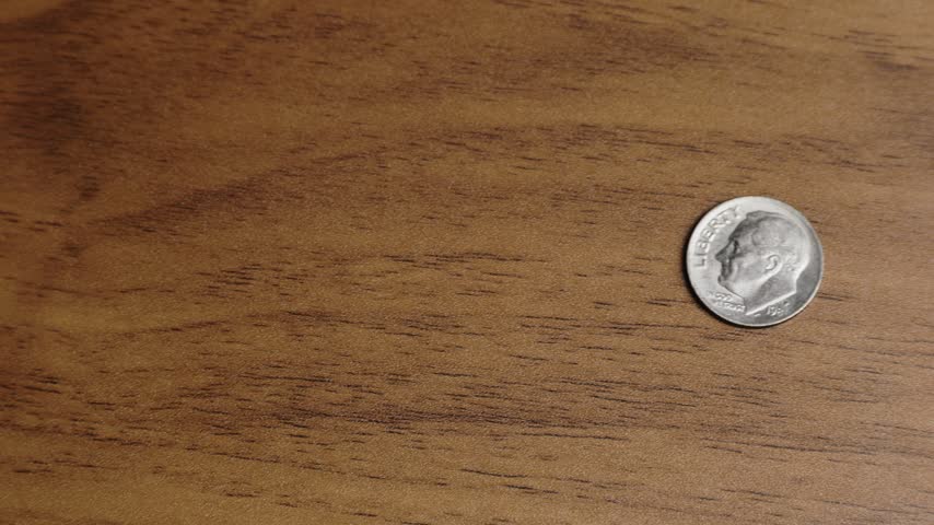 One Dime US Dollar Coin. Close up of USA, American currency. Front side of the One Dime US Dollar Coin
