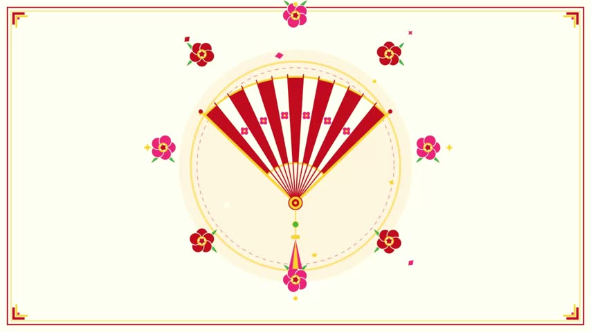 very cute motion graphic video of pandas and Chinese brooms