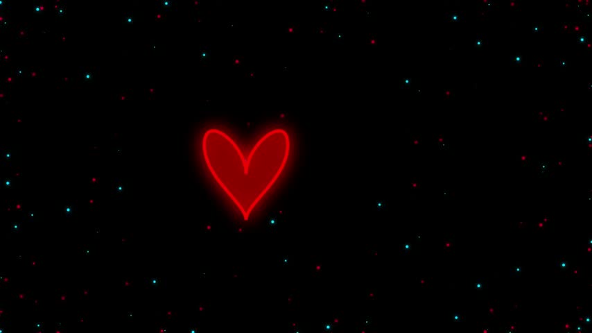 Digital Glowing Love You Message With Neon Heart And Stars