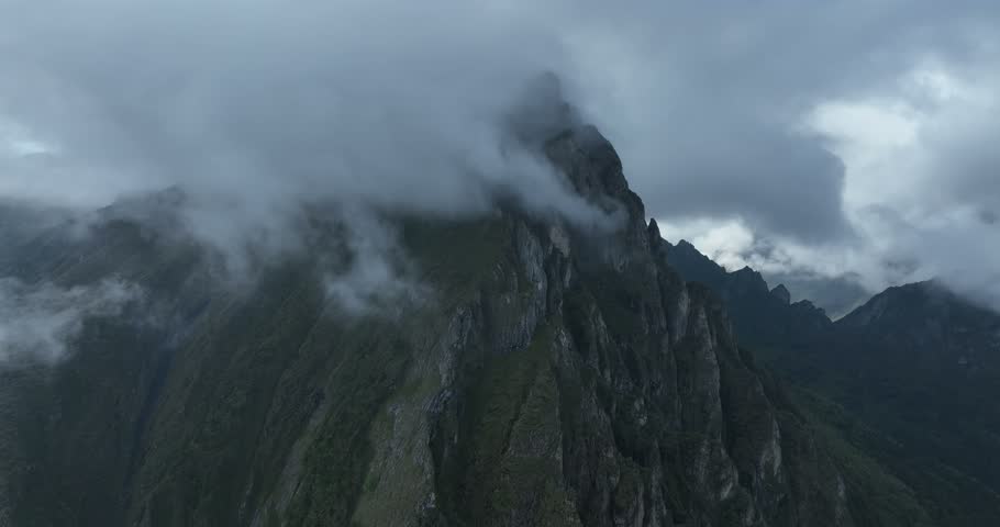 Aerial view of beautiful high altitude mountain landscape	