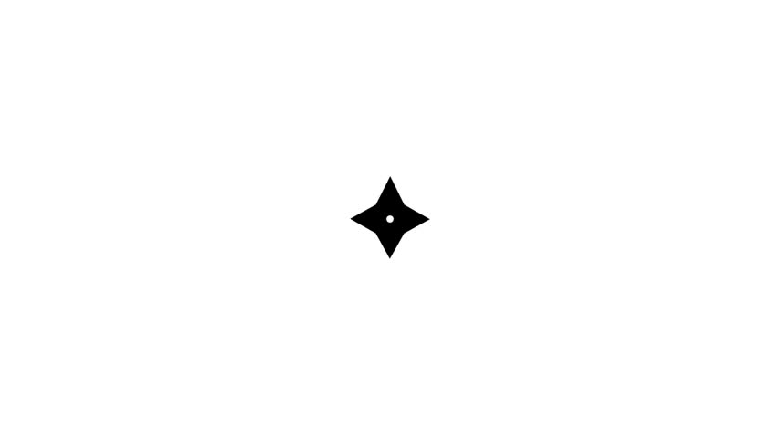 Black shuriken ninja star icon isolated on white background for martial arts design