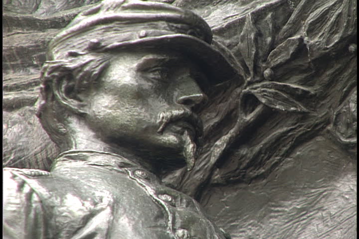 Col. Robert Gould Shaw depicted on monument honoring the 54th Massachusetts Volunteer Infantry in Boston, Massachusetts.