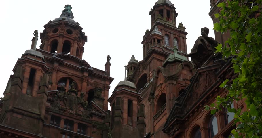 Kelvingrove Art Gallery architecture in Glasgow, Scotland, close up