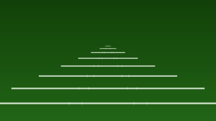 Top-down view of a green football field with white yard lines and hash marks, featuring a chroma key background for easy compositing.