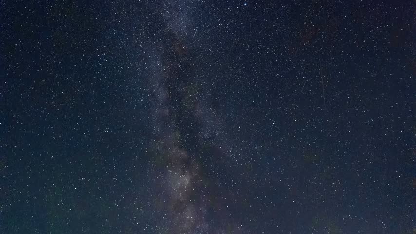 Milky Way moving across the night sky, stars, Perseids, and shooting stars