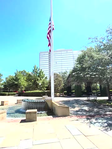Footage of a gorgeous landscape at Liberty Square in Charleston South Carolina USA