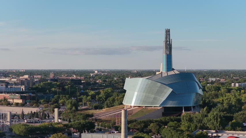 Canadian Museum For Human Rights, Winnipeg. Gorgeous 4K cinematic drone shot.