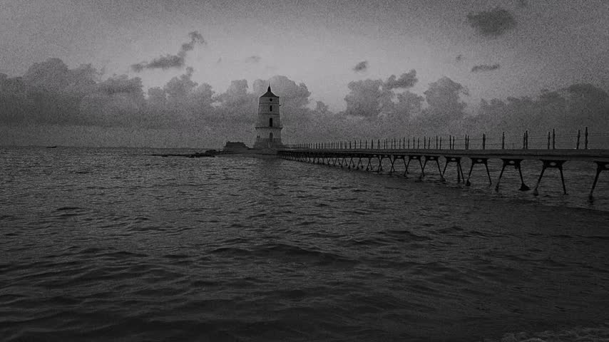 Alexandria Egypt Lighthouse and Mediterranean Sea at Sunset, Peaceful Seascape with Historic Pier, Magical Clouds, Amazing Sky, Solitude, Calm and Tranquil End of the World Atmosphere