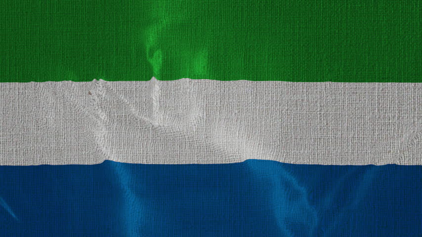 Sierra Leone Flag Animation With Fabric Texture Loop