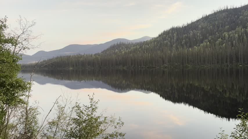 Lake reflection in northern Canada
