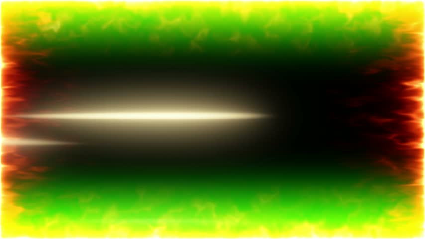 This video displays the word sacrifice written in bold red letters, centered against a vibrant neon green background with glowing yellow edges and floating particles