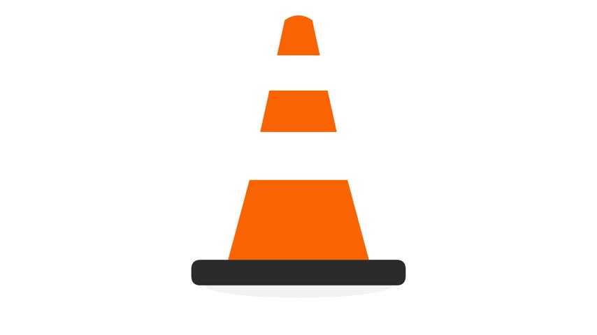 Orange traffic cone vector illustration centered on a crisp white background ideal for depicting road work caution or safety regulations in a clean graphic style