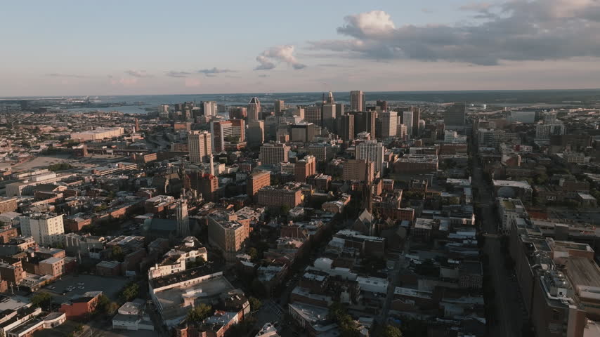 Aerial view of Baltimore on a summer day