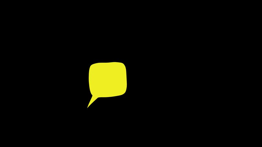 Bright yellow speech bubble icon on dark background