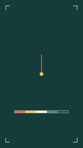 A retro television broadcast signal calibration screen displays a centered rectangular box with text against a dark emerald background. The graphic features a rotating clock hand movement within a large oval geometric frame. Multiple color bars appear at the bottom of the composition, creating a nostalgic aesthetic reminiscent of classic media technology.