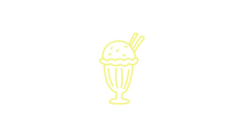 Simple Cute Ice Cream Outline Animation