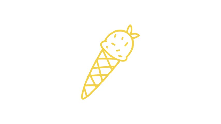 Simple Cute Ice Cream Outline Animation
