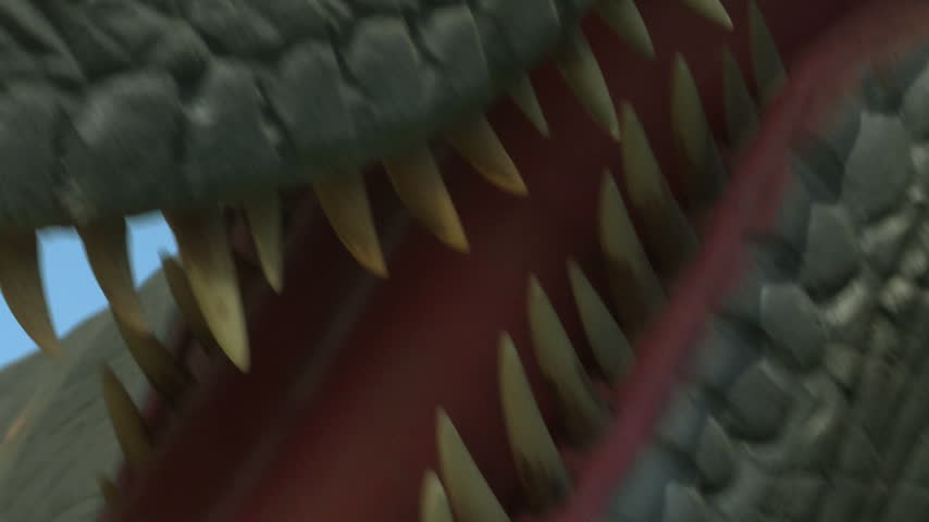 Maw of a Jurassic Tyrannosaurus. The age of dinosaurs.