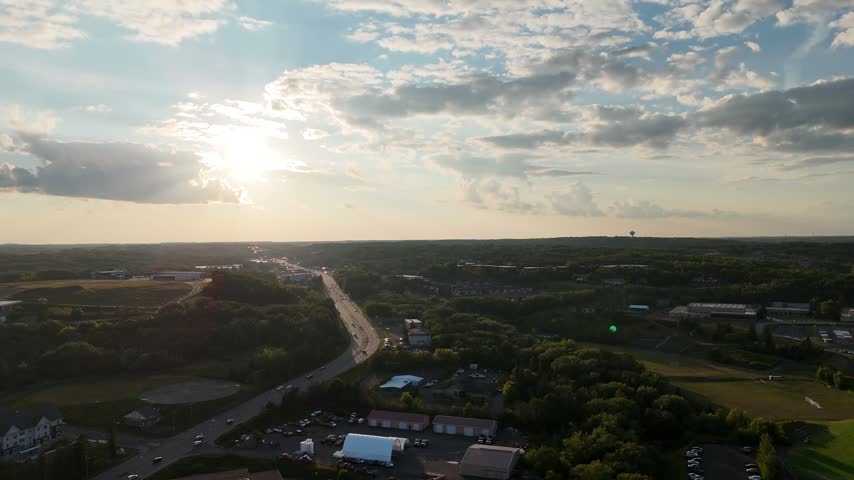 Sunset in Duluth Minnesota on the horizon