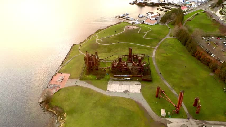 Gasworks park in Seattle flyover