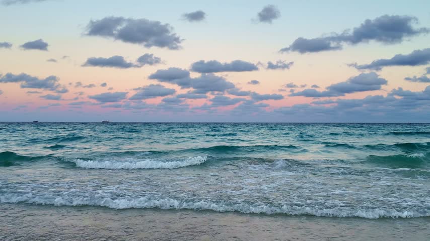 Sea horizon view. Dramatic sky and seascape at summer vacation. Skyscape with sea horizon. Scenic horizon view at sea nature. Romantic summer vacation view on seascape