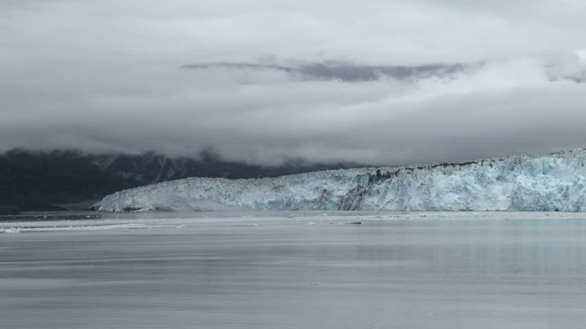 a panning right clip of hubbard glacier in alaska of the united states
