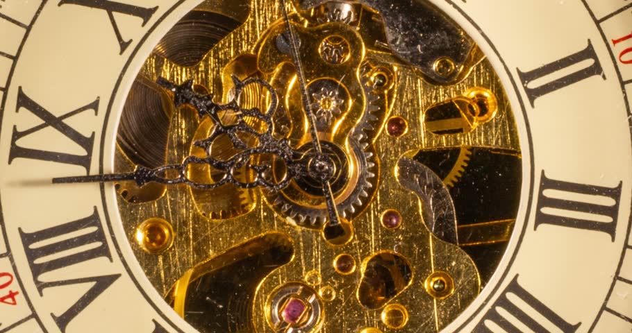 Pocket Watch Mechanism Time Lapse Symbolizing the Passage of Time.