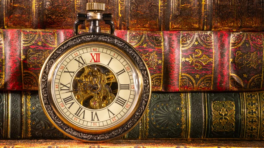 Pocket Watch Mechanism Time Lapse Symbolizing the Passage of Time.