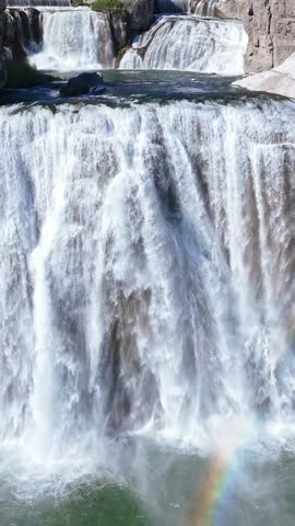 Static seamless aerial loop of Shoshone Falls in Twin Falls, Idaho. Vertical for mobile and social.