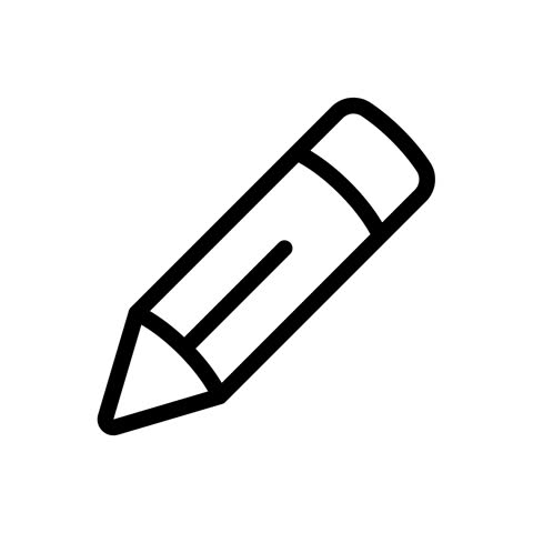 Pencil tool icon animation on transparent background