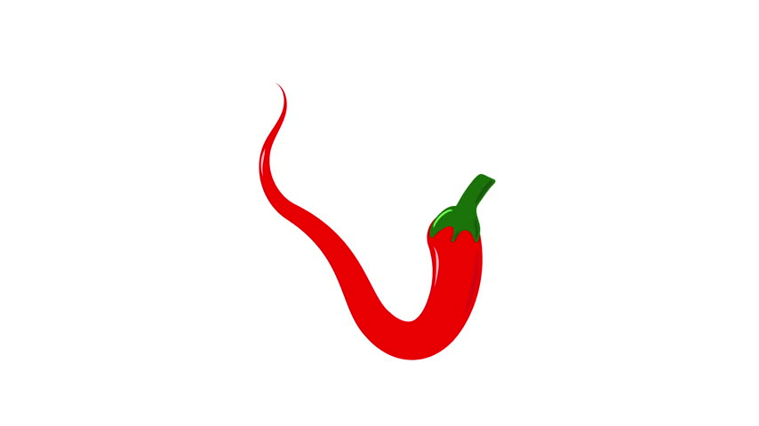 Curved Animated Red Chili Pepper Icon