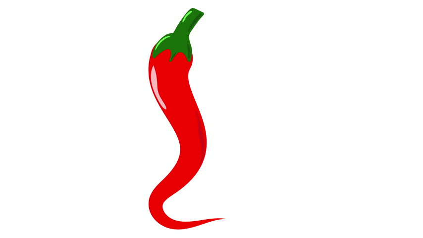 Curved Animated Red Chili Pepper Graphic