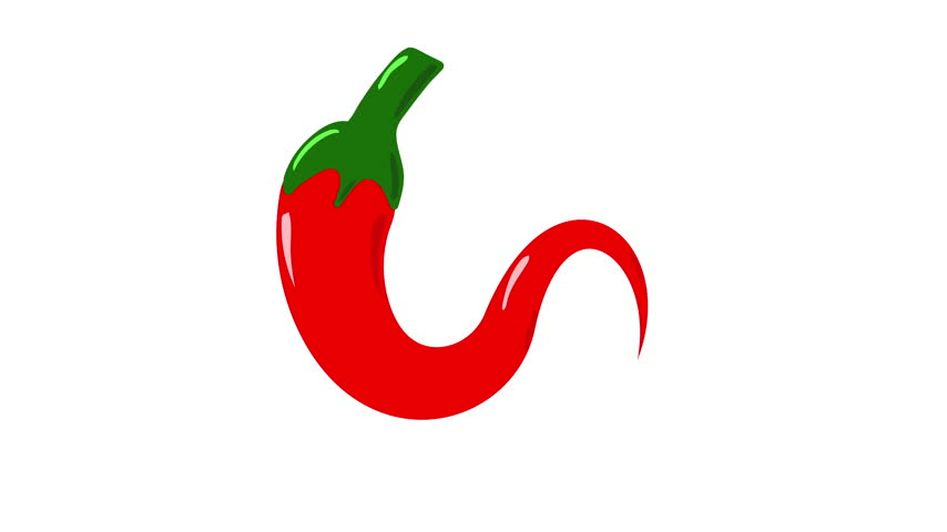 Winding Animated Red Chili Pepper Icon