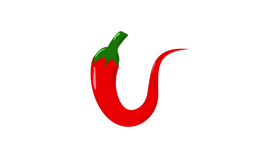 U Shaped Animated Red Chili Pepper Icon