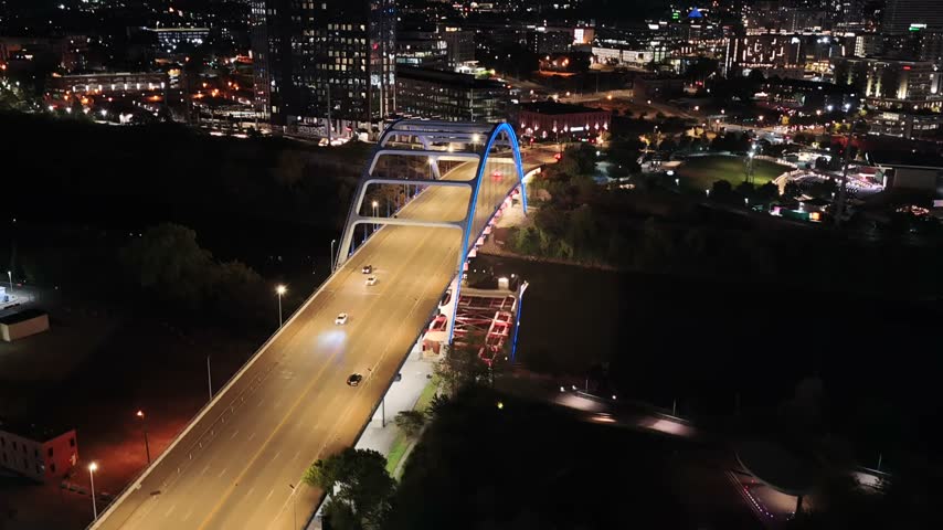 Aerial drone shot capturing Nashville