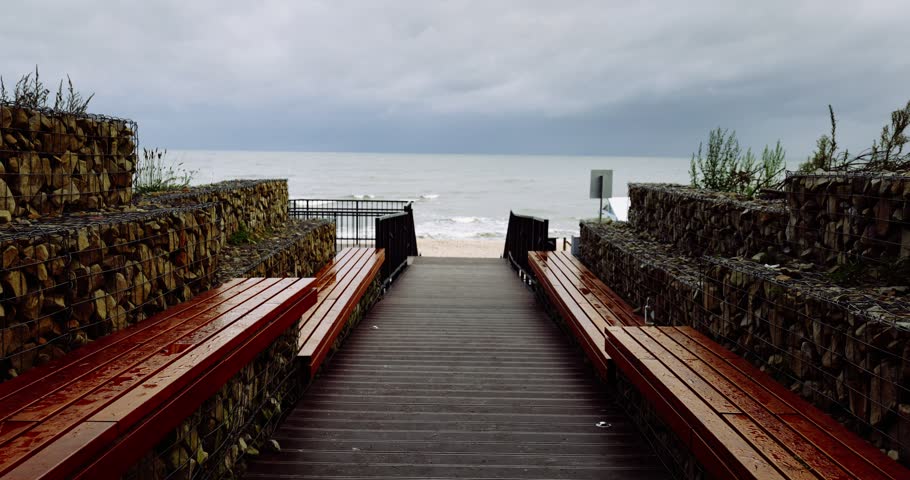 Poland, Stegna - 06-05-2026: People resting on a beach of Baltic Sea.