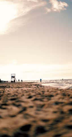 Poland, Stegna - 06-05-2026: People resting on a beach of Baltic Sea.
