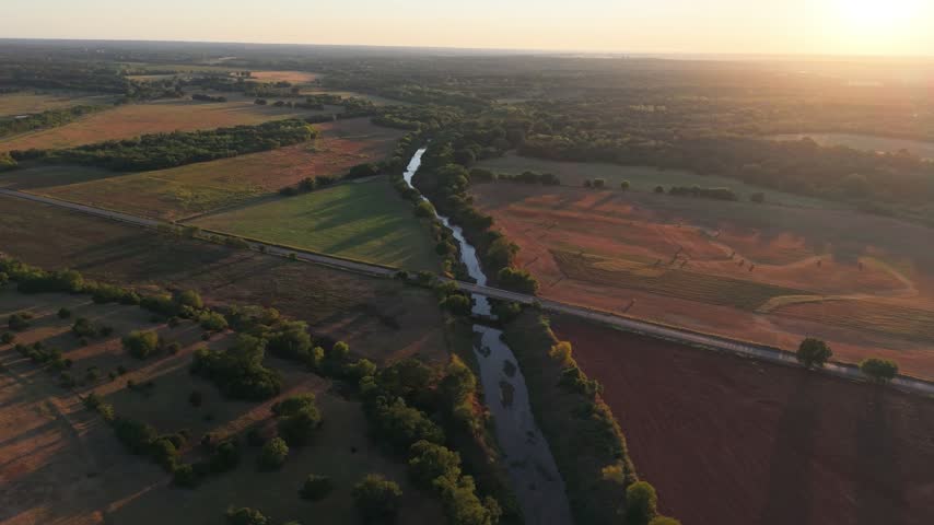 52-Week Chronological Drone Sequence - Bridge 2 Orbit - Week 42 (Oklahoma Rural Landscape, Early September Dry Heat, Summer)