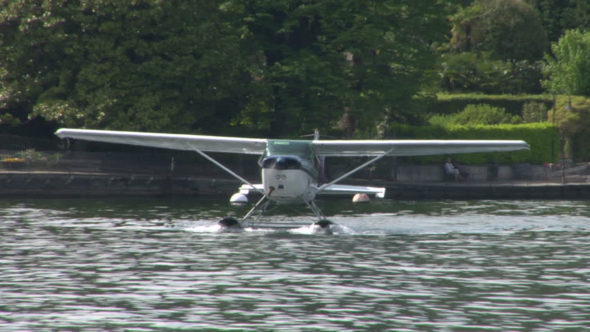 Float plane on Lake Como in Italy