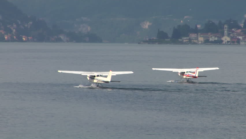 Floatplane on Lake Como in Italy