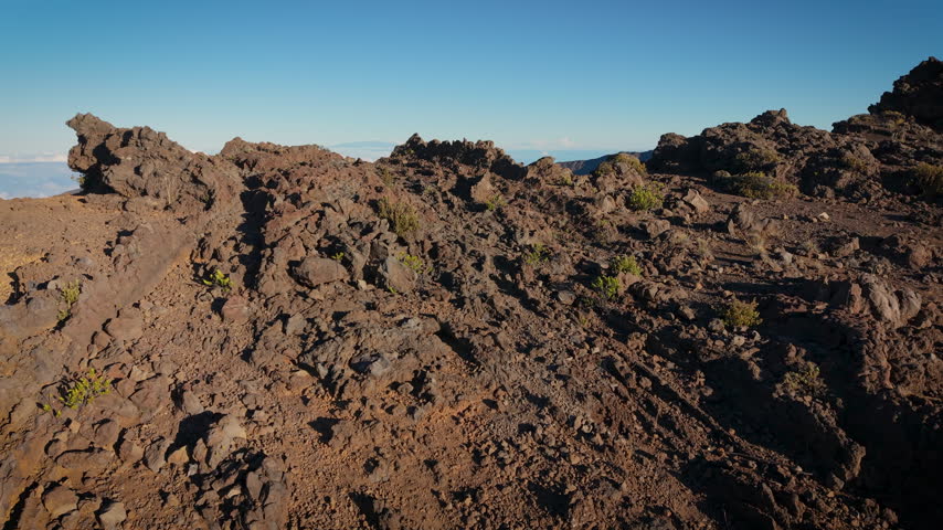Arial view of Haleakala at sunset, Maui, Hawaii
