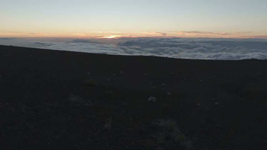 Arial view of Haleakala at sunset, Maui, Hawaii