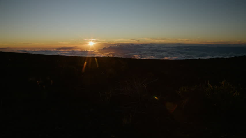 Arial view of Haleakala at sunset, Maui, Hawaii