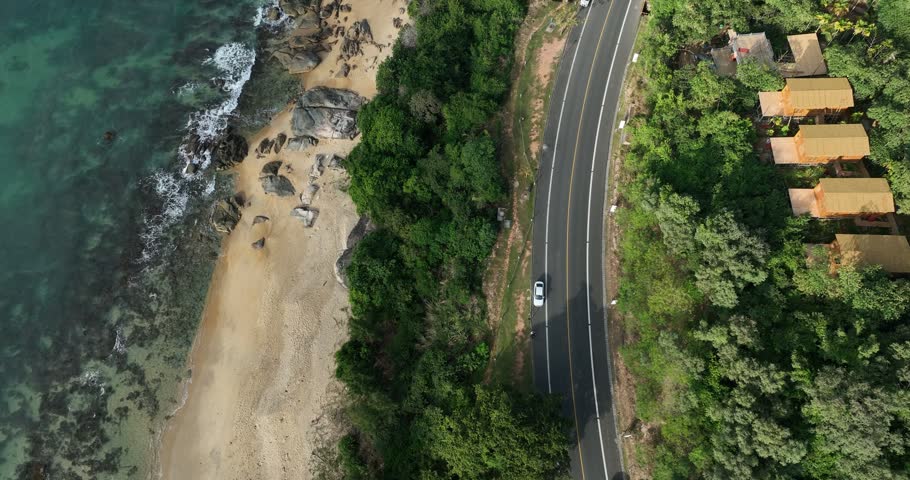 Aerial view of seaside landscape