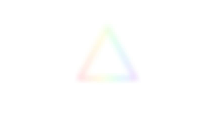 White light refracting through a glass prism into a rainbow spectrum