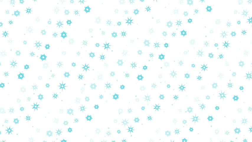 Winter Snowflakes Pattern Motion Graphic Background, Blue Star Snow Fall Seamless Loop Animation