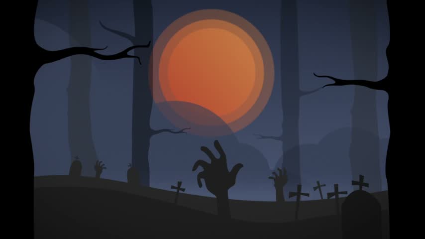 Haunted Forest Under Full Moon