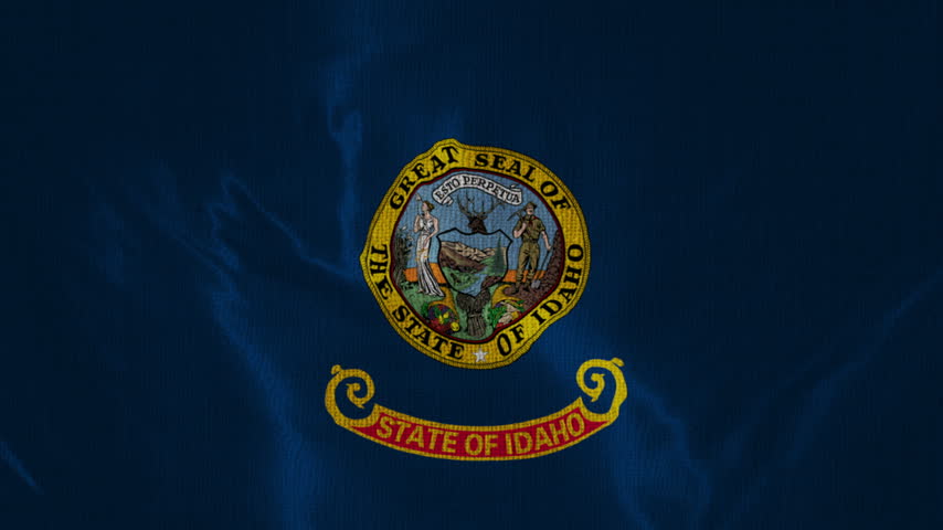 Idaho Flag Animation With Fabric Texture Loop