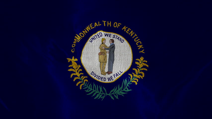 Kentucky Flag Animation With Fabric Texture Loop